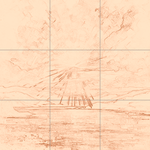 Sepia sketch with grid