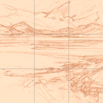 Sepia sketch with grid