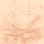 Sepia sketch with grid