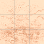 Sepia sketch with grid