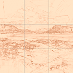 Sepia sketch with grid