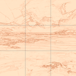 Sepia sketch with grid