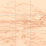 Sepia sketch with grid