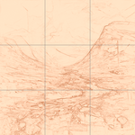 Sepia sketch with grid