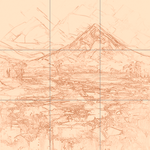 Sepia sketch with grid