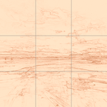 Sepia sketch with grid