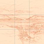 Sepia sketch with grid