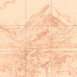 Sepia sketch with grid