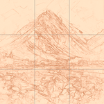 Sepia sketch with grid