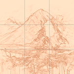 Sepia sketch with grid