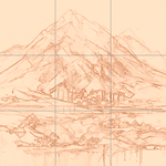 Sepia sketch with grid