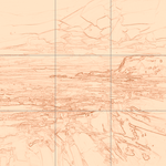 Sepia sketch with grid