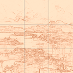 Sepia sketch with grid