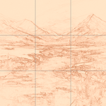 Sepia sketch with grid