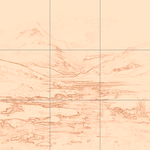 Sepia sketch with grid