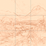 Sepia sketch with grid