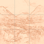 Sepia sketch with grid