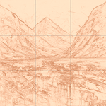 Sepia sketch with grid