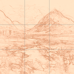 Sepia sketch with grid