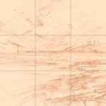 Sepia sketch with grid