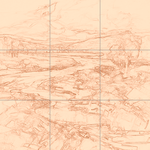 Sepia sketch with grid