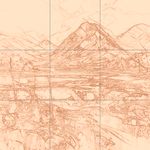 Sepia sketch with grid