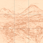 Sepia sketch with grid