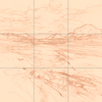 Sepia sketch with grid