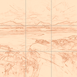 Sepia sketch with grid