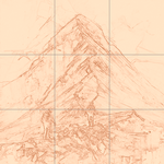 Sepia sketch with grid