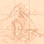 Sepia sketch with grid