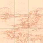 Sepia sketch with grid