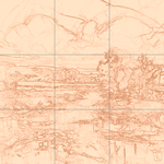 Sepia sketch with grid