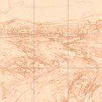 Sepia sketch with grid