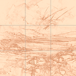 Sepia sketch with grid