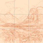 Sepia sketch with grid