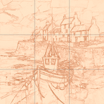 Sepia sketch with grid