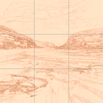 Sepia sketch with grid