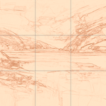 Sepia sketch with grid