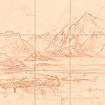 Sepia sketch with grid