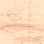 Sepia sketch with grid