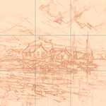 Sepia sketch with grid