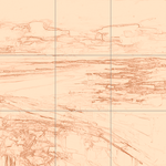 Sepia sketch with grid