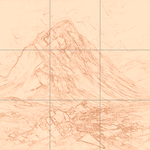 Sepia sketch with grid