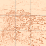 Sepia sketch with grid