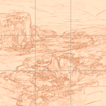 Sepia sketch with grid