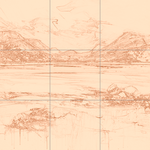 Sepia sketch with grid