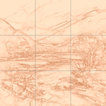 Sepia sketch with grid