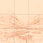 Sepia sketch with grid