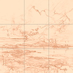 Sepia sketch with grid